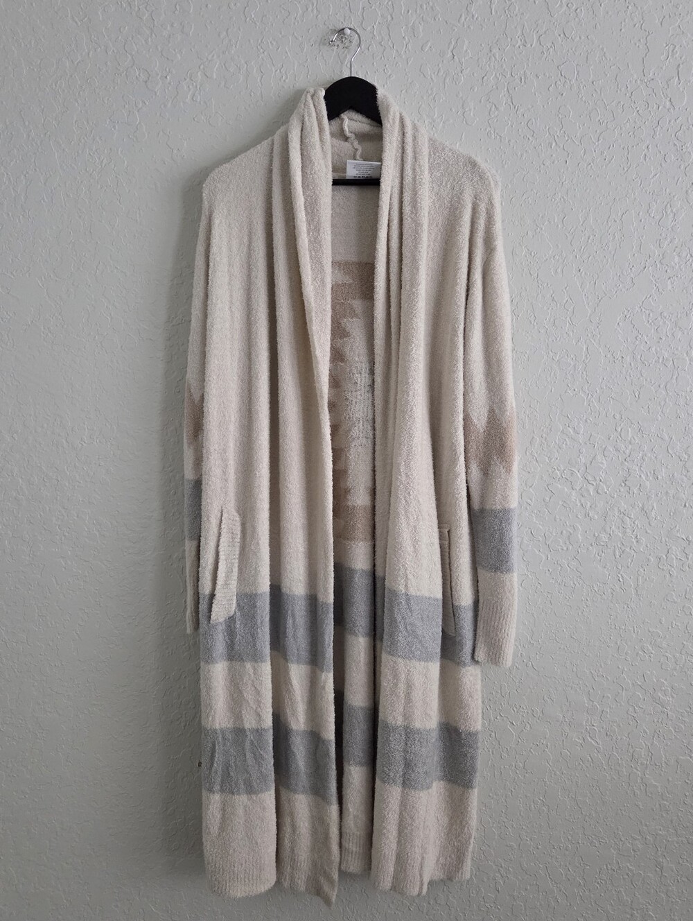 Kashwere Aztec Shawl Collar Coat Cardigan Soft Stretchy Classic Boho Southwest